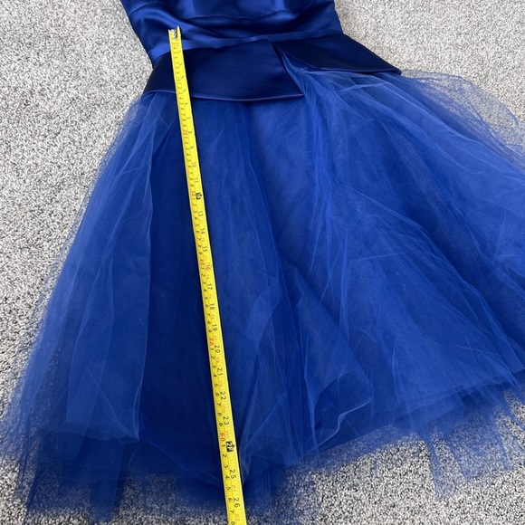 NWT! $650 Nha Khanh Navy Blue Strapless Tulle Dress Size 6 Party Wedding Prom - Picture 10 of 14